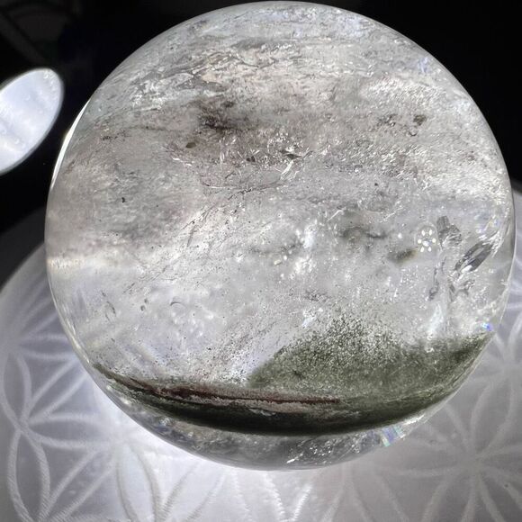 Garden Quartz Sphere with Rainbow Flash - Picture 9 of 14